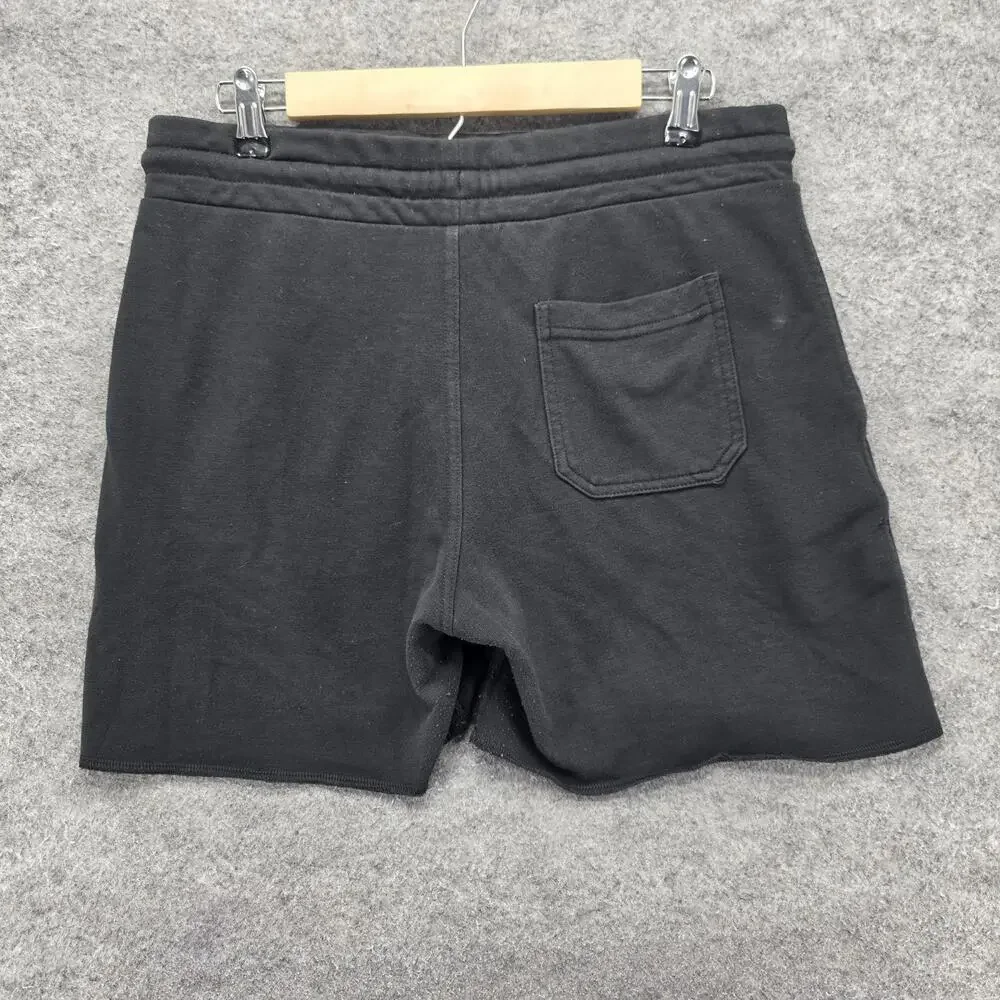 Clifford Lenox Sweat Shorts Mens XL Black Fleece 5 Inseam Pockets Drawstring